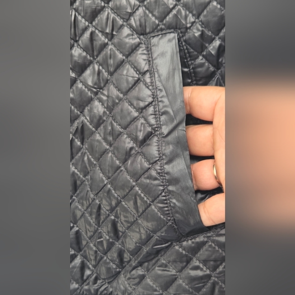 Ralph Lauren Womens Sz M Black Quilted Vest Full Zip Pocket - Picture 5 of 11